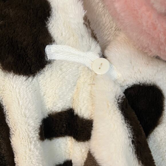Member Brown cow cozy critter wrap blanket soft animal print hooded members mark
